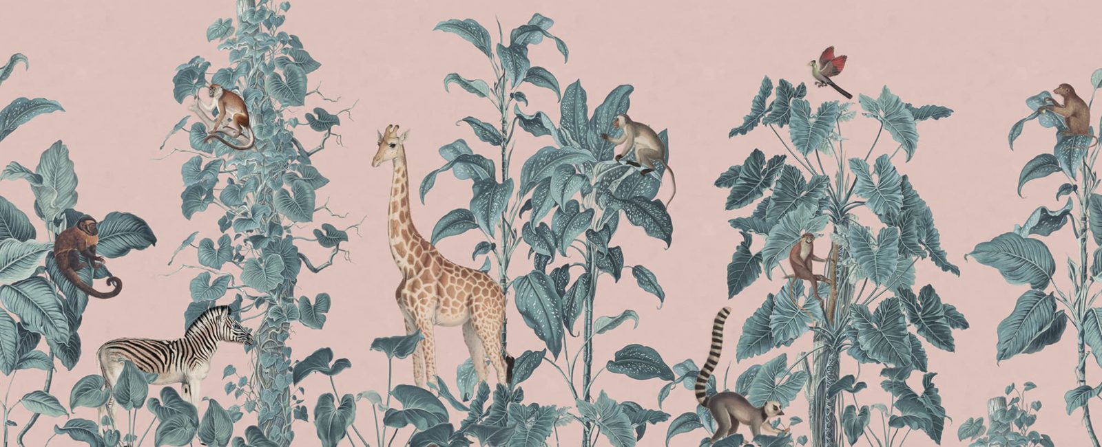 Wildlife Stroll, Pink, Rebel Walls