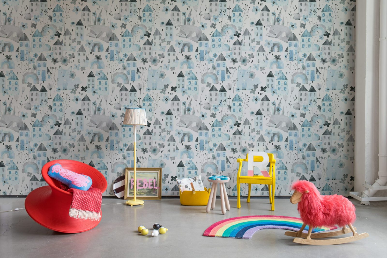 Fox Village, Blue, Rebel Walls 3