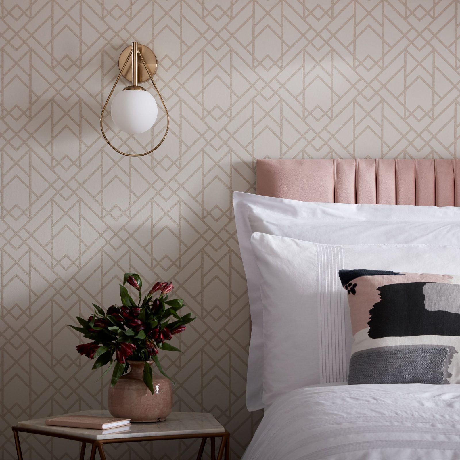 Metro, Sand Neutral Luxury Geometric, 1838 Wallcoverings, 5.3mp / rola 2