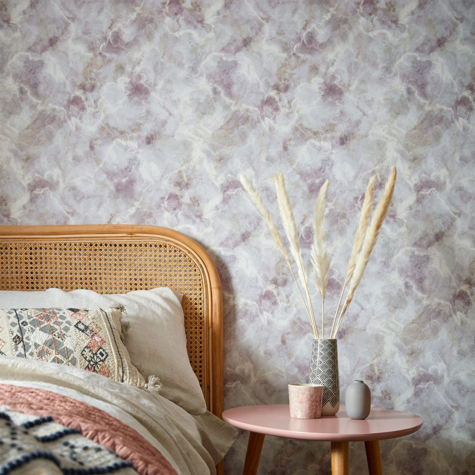 Quartz, Chamomile Pink Luxury Marble, 1838 Wallcoverings, 5.3mp / rola 2
