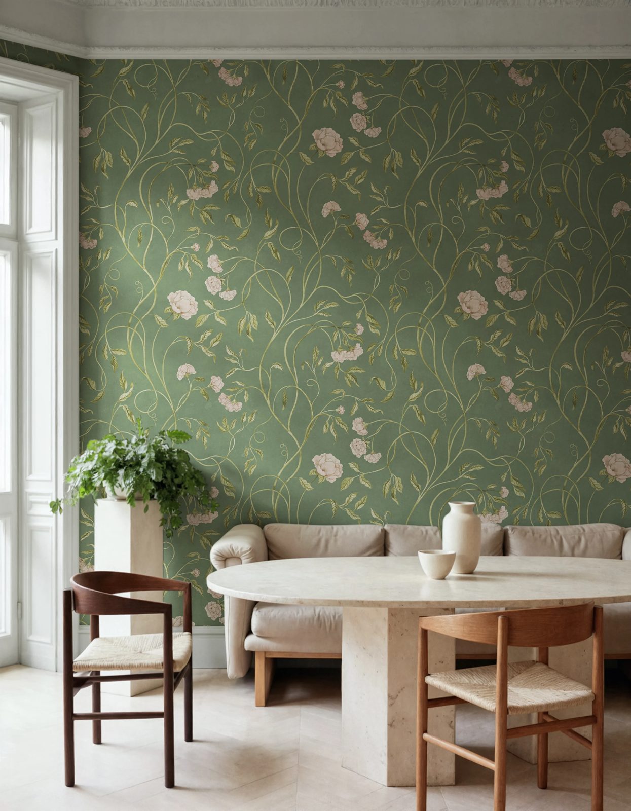 Peony Bloom, Green, Rebel Walls 2