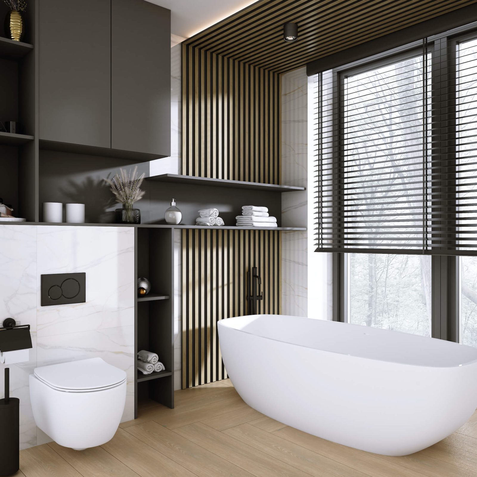 Riflaj decorativ 3D Vasco, Oak Gold, 270x11.7cm, Lamelio 6