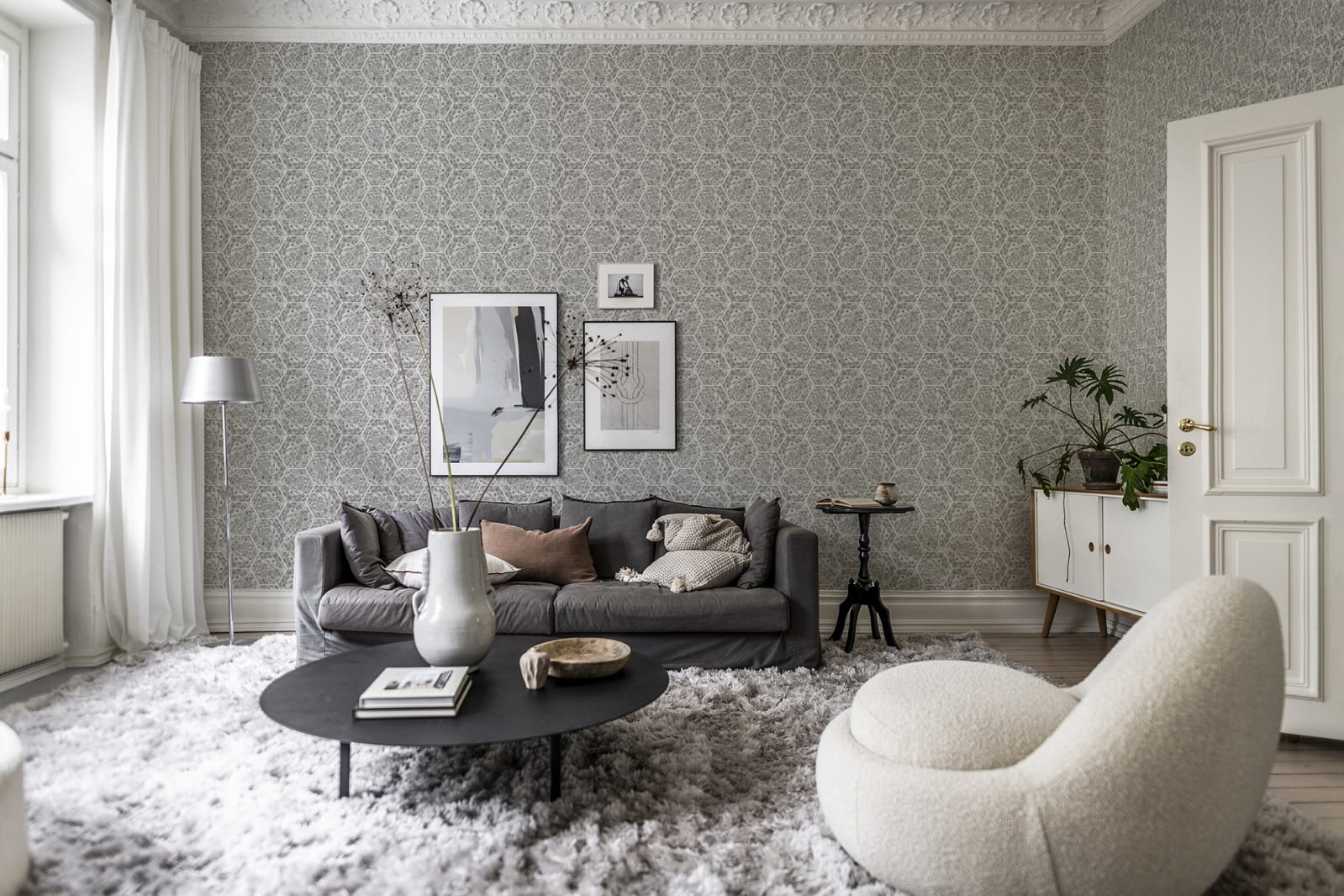 Marbled Hexagon Tiles, Grey, Rebel Walls, 5 mp / rola 2