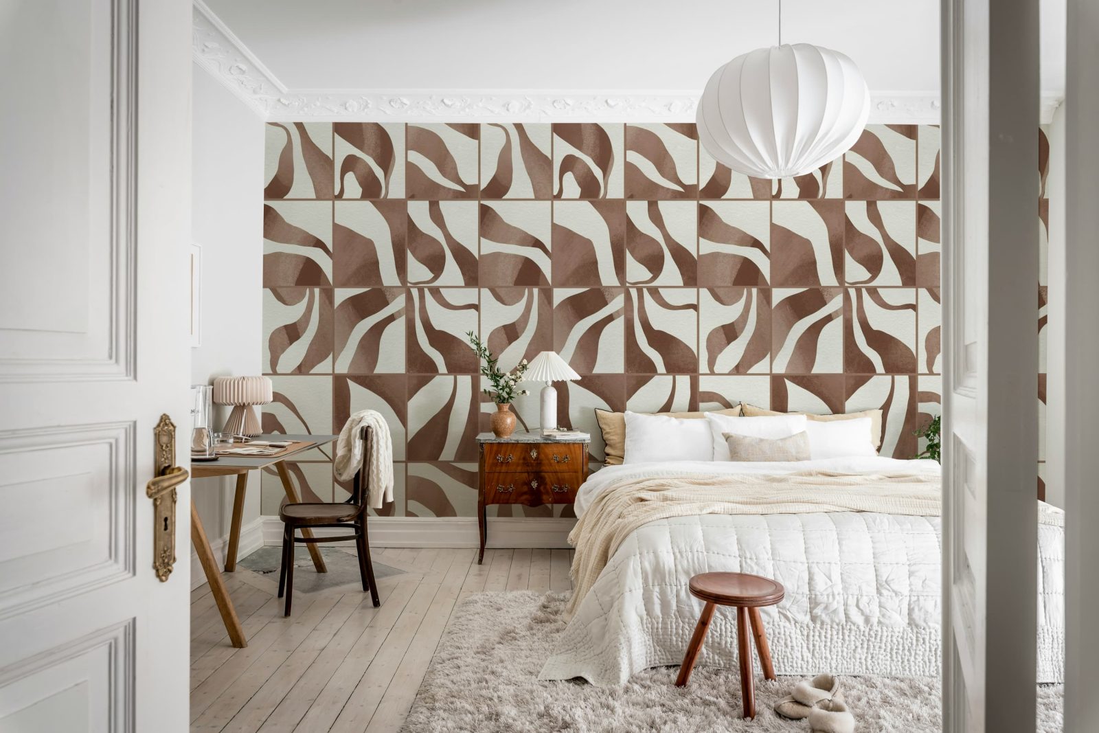 Floating Tiles, Brown, Rebel Walls 2