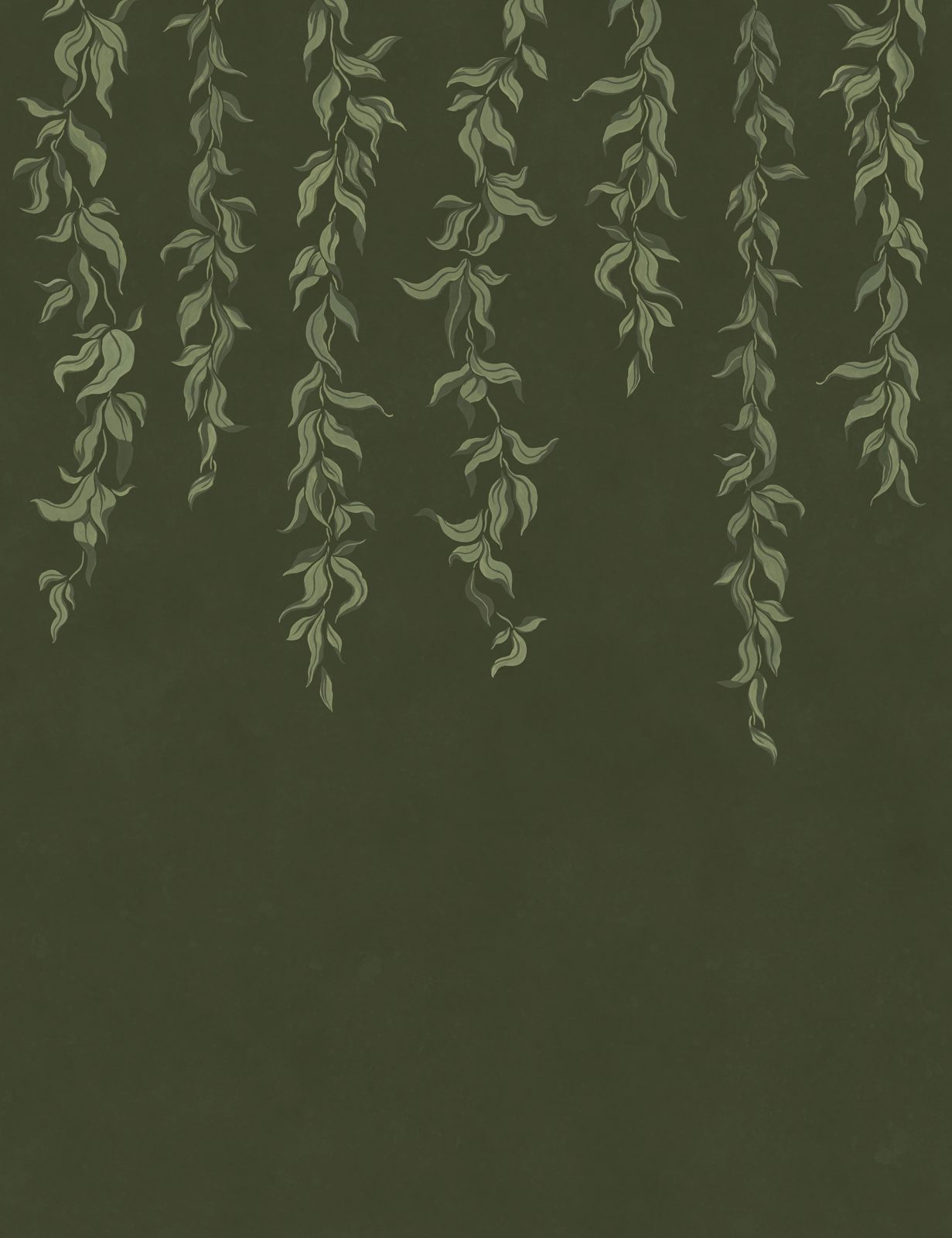 Hanging Leaves, Dark Green, Rebel Walls