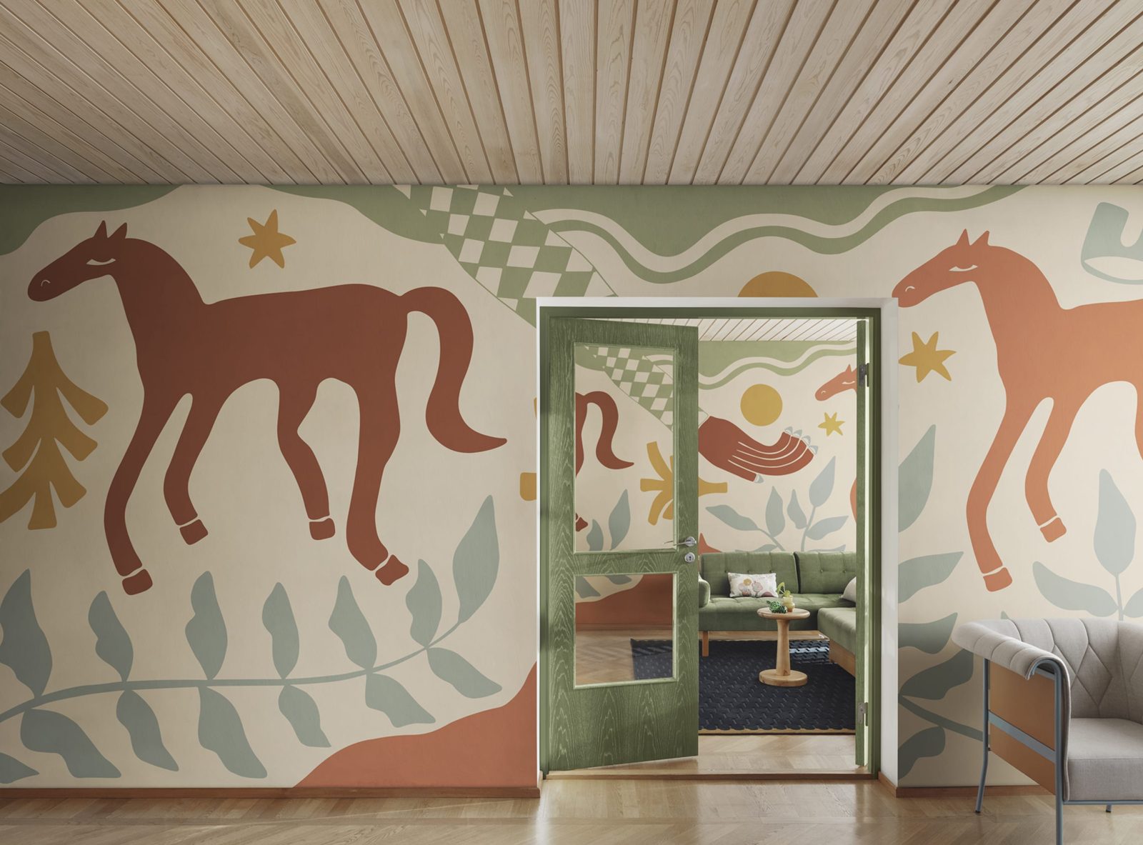 Emmas Horses, Red & Green, Rebel Walls 3