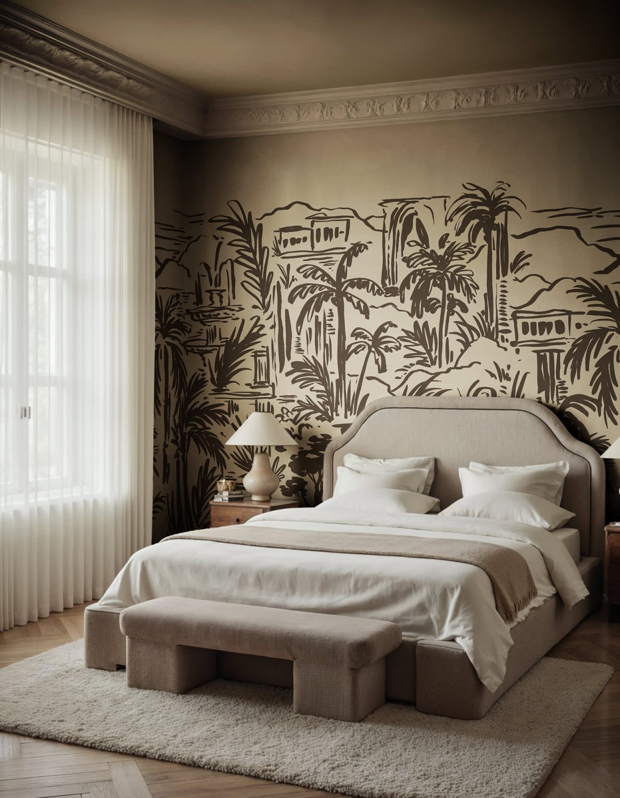 Palm Oasis, Black, Rebel Walls 3