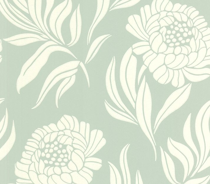 Chatsworth, Duck Egg Blue Luxury Floral, 1838 Wallcoverings, 5.3mp / rola