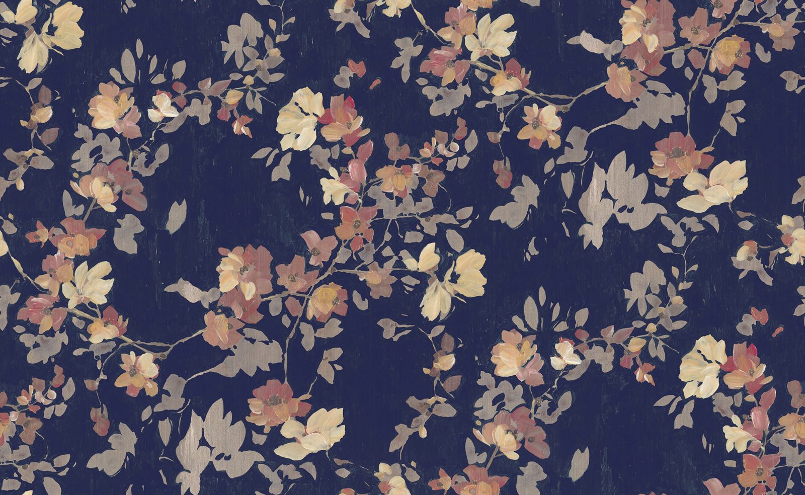 Blooming Garden, Dark Blue, Rebel Walls