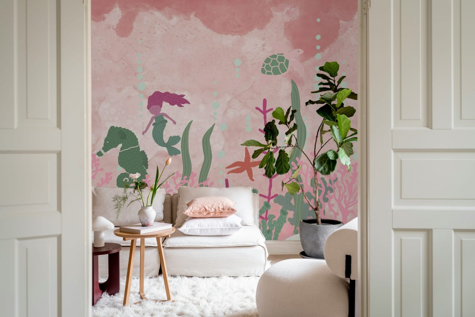 Mermaid World, Pink, Rebel Walls 3