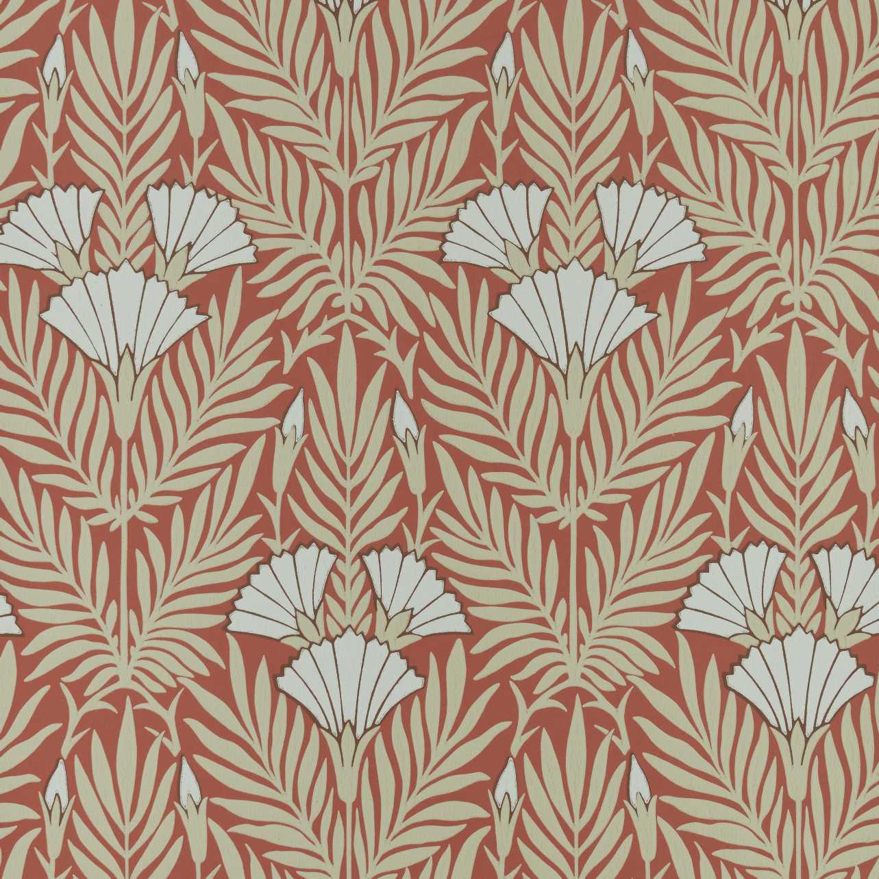 Floral Fanfare, Coral, 1838 Wallcoverings, 5.3mp / rola