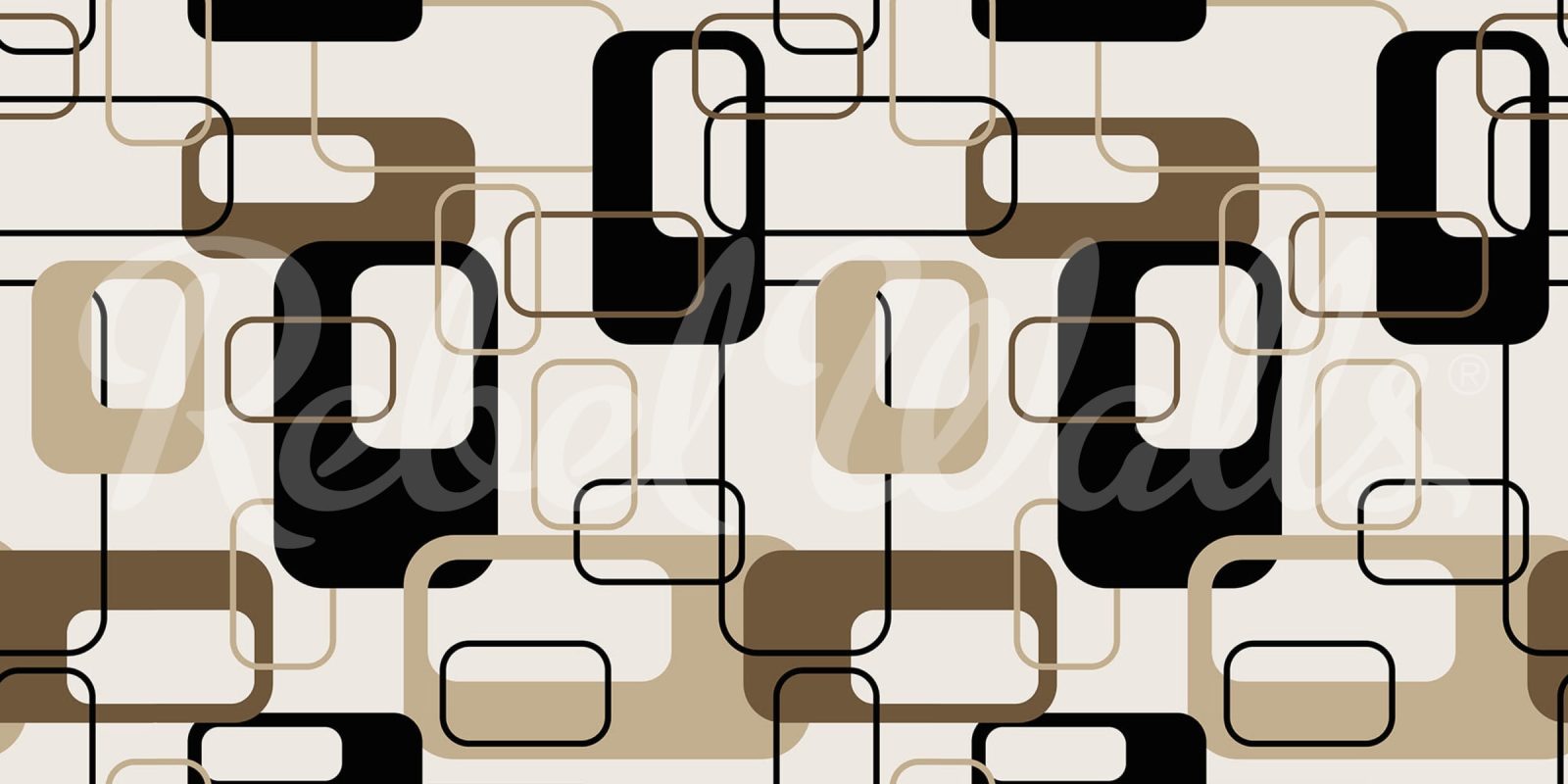 Retro Squares, Beige, Rebel Walls