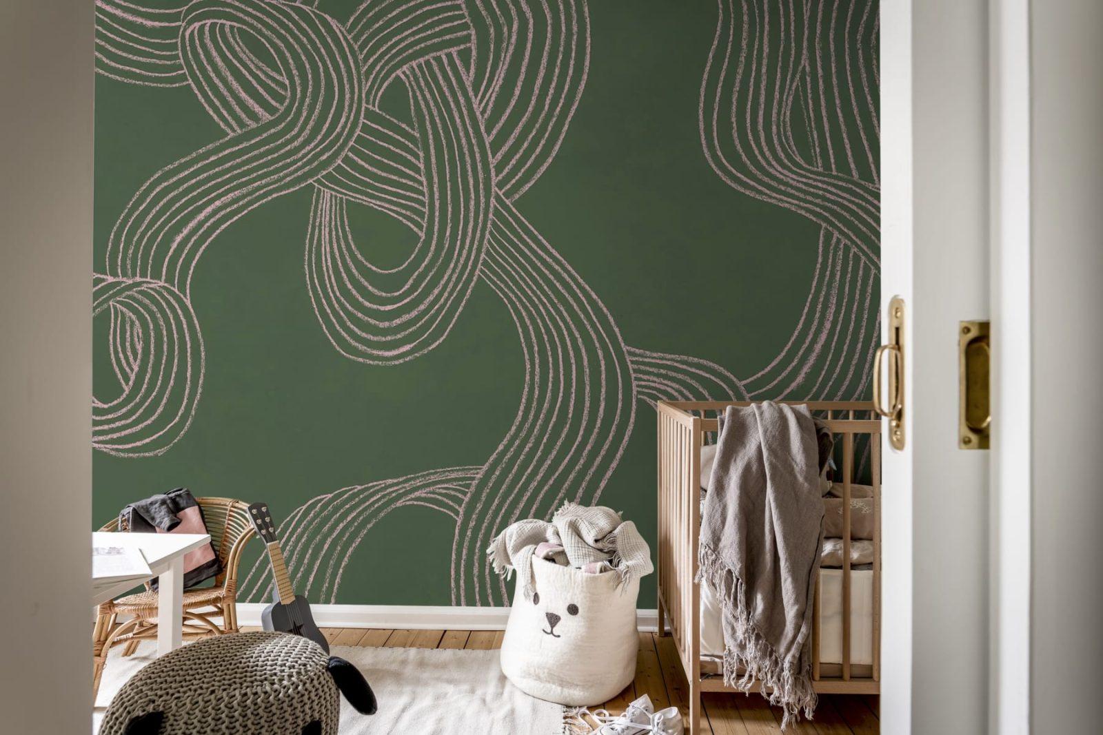 Stripes Repeatable, Green, Rebel Walls 3