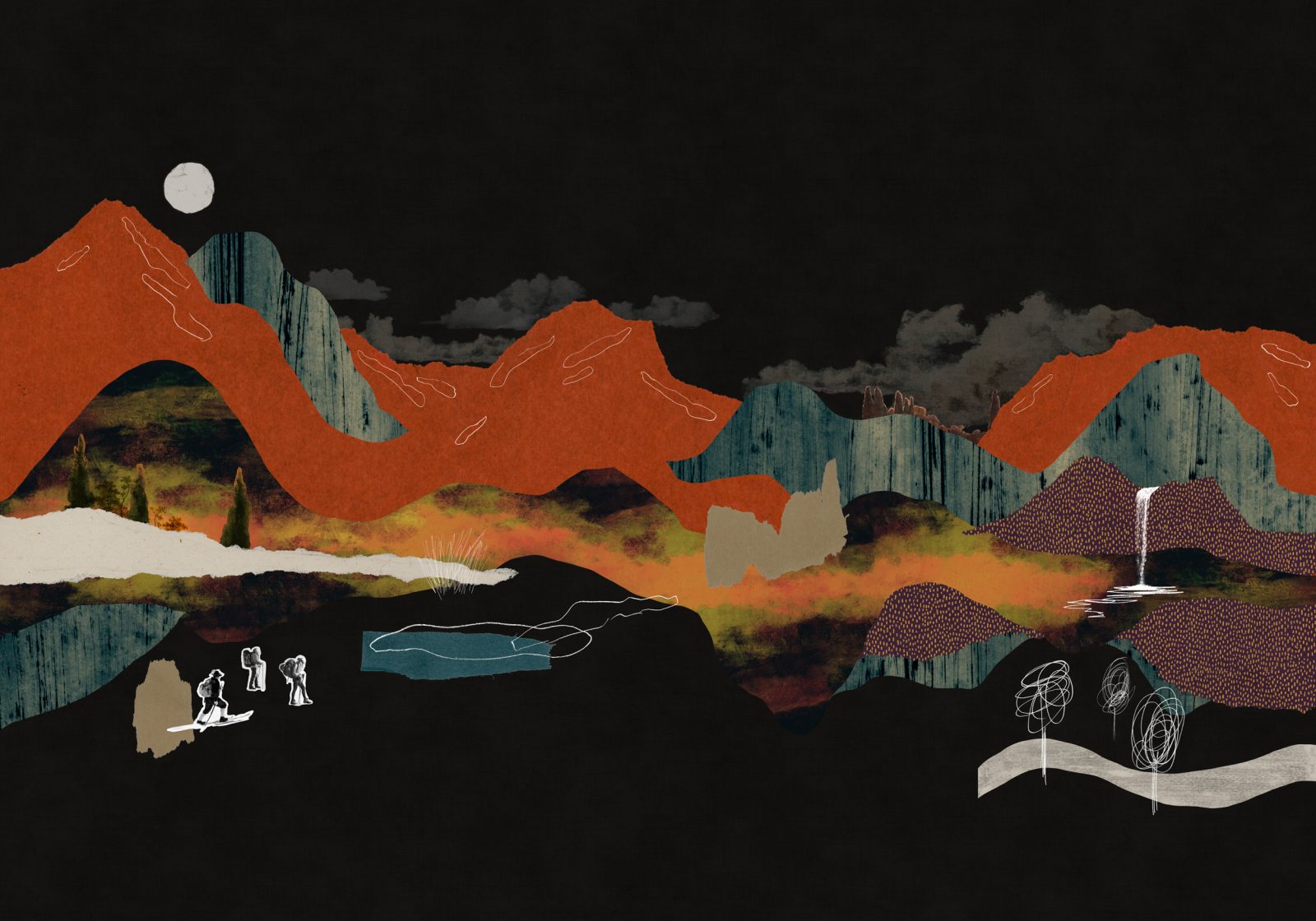 Landscape Collage, Black, TresTintas