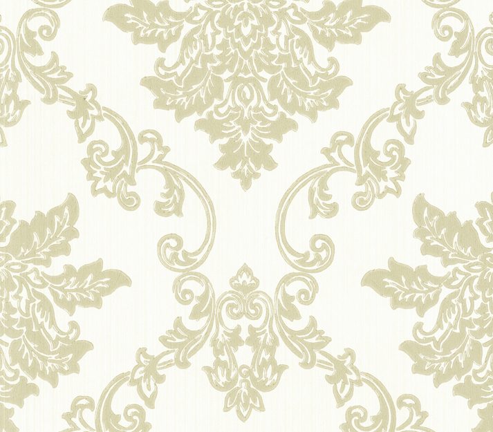 Hampton, Ivory Cream Luxury Damask, 1838 Wallcoverings, 5.3mp / rola