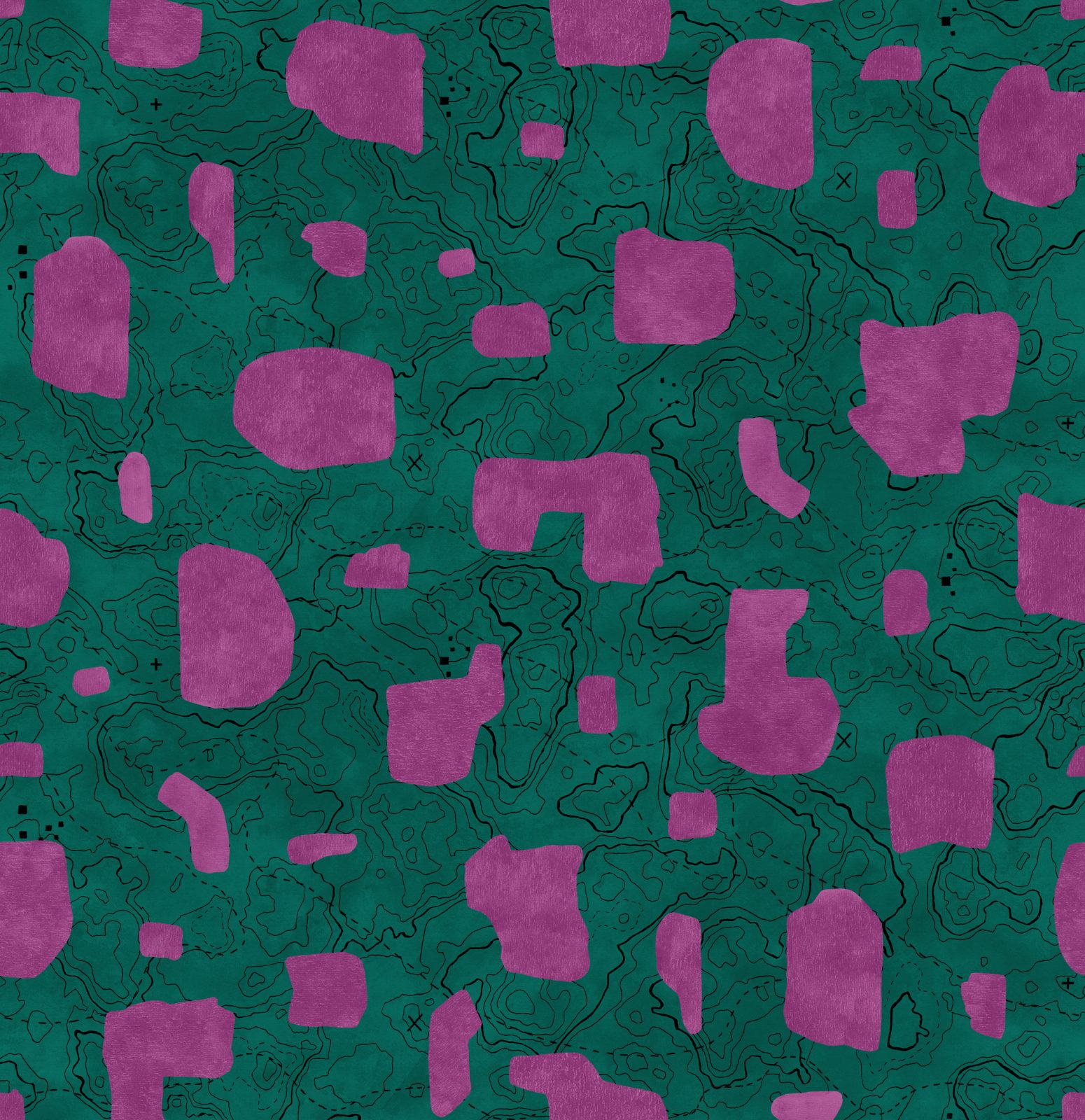 Map Xylography, Fuchsia, TresTintas 5mp / rola