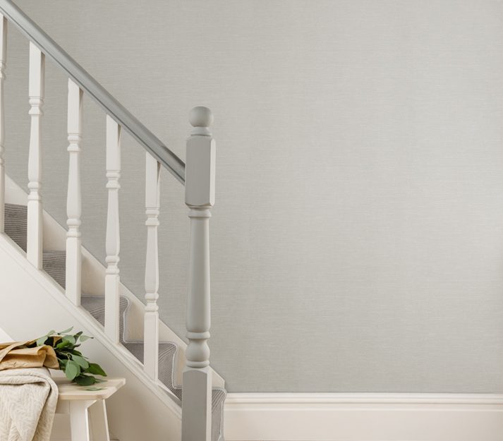 Raffia, Mist Grey Luxury Plain, 1838 Wallcoverings, 5.3mp / rola 2