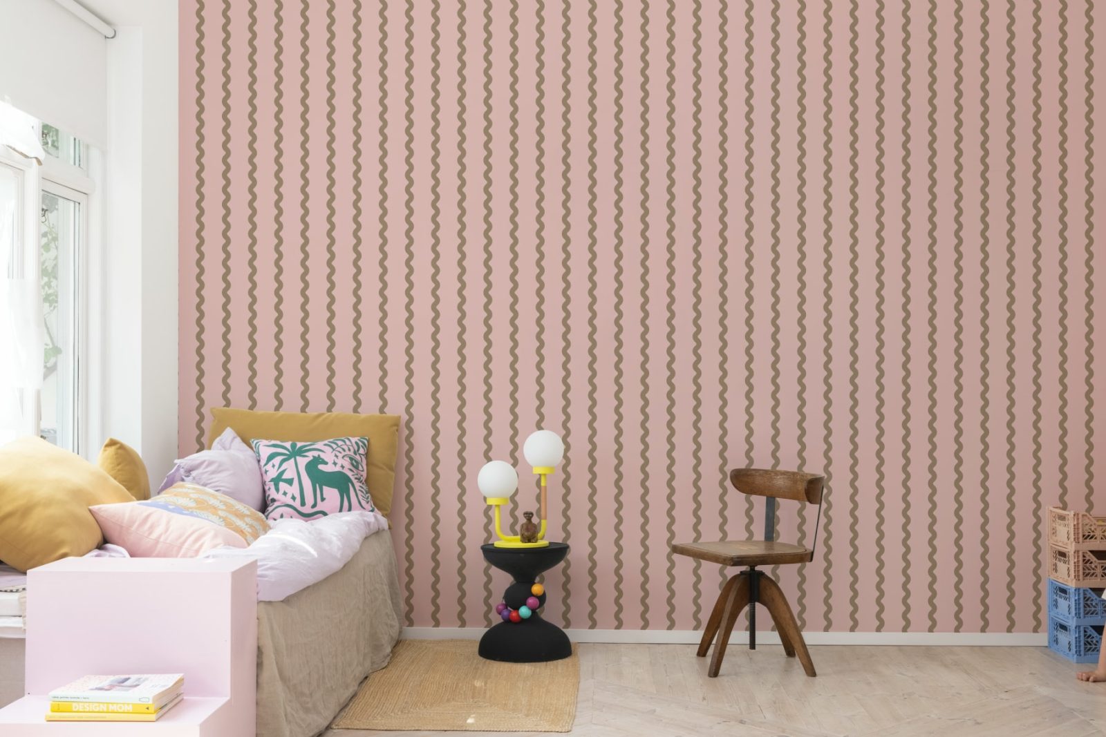 Wobbly Stripe, Soft Pink, Rebel Walls 3