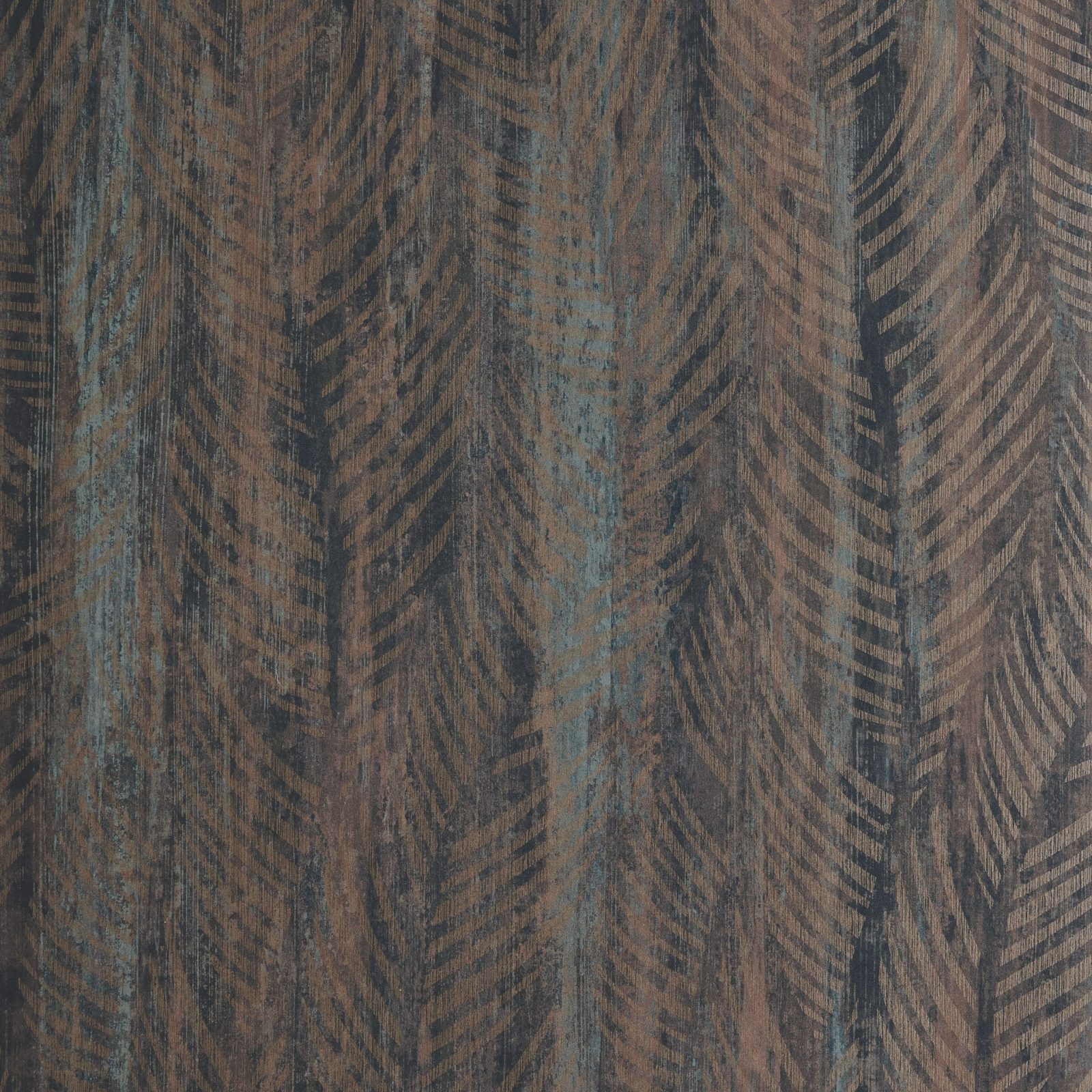 Bramble, Caramel Brown Luxury Leaf, 1838 Wallcoverings, 5.3mp / rola