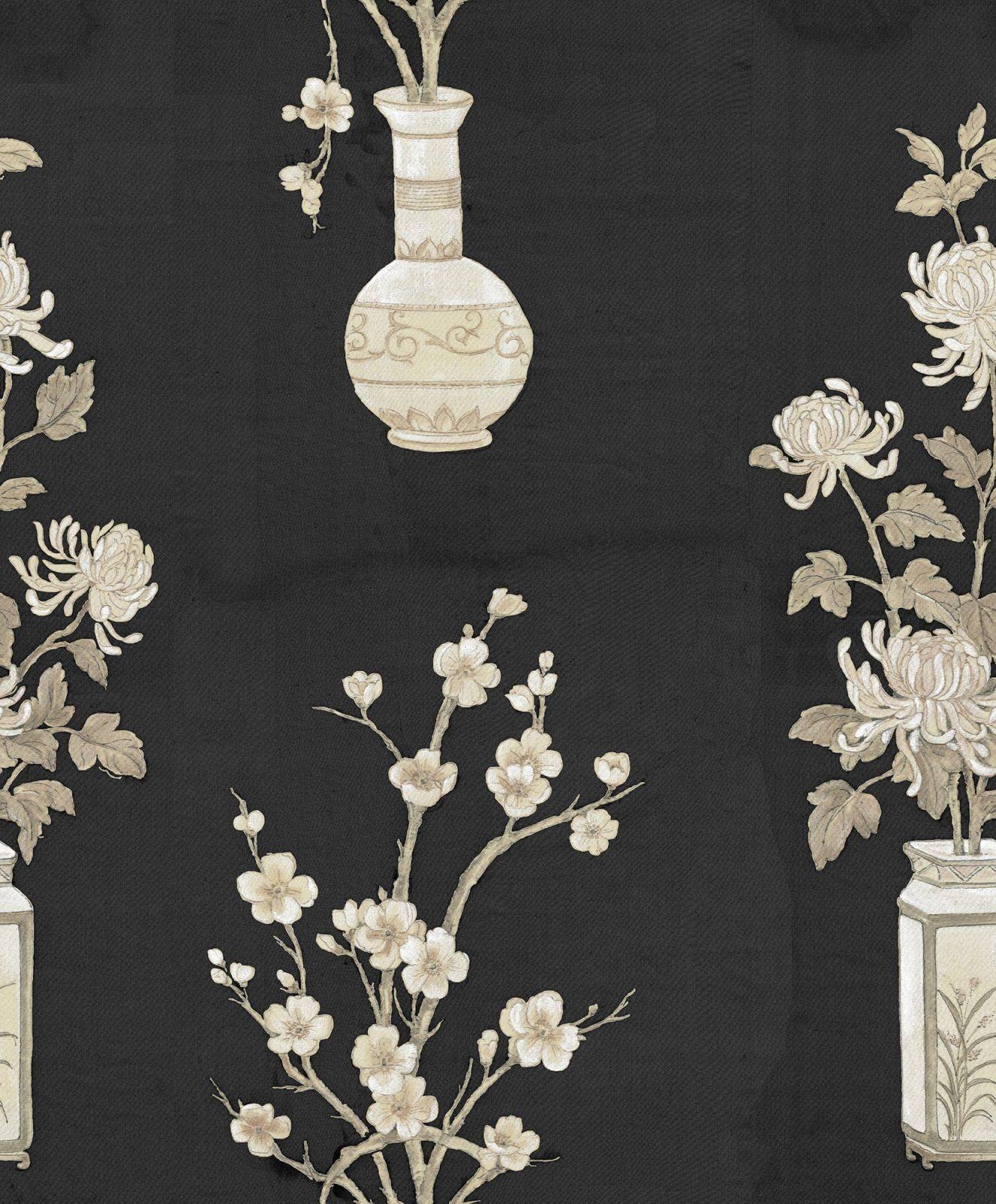 Japanese Vases, Graphite, Rebel Walls