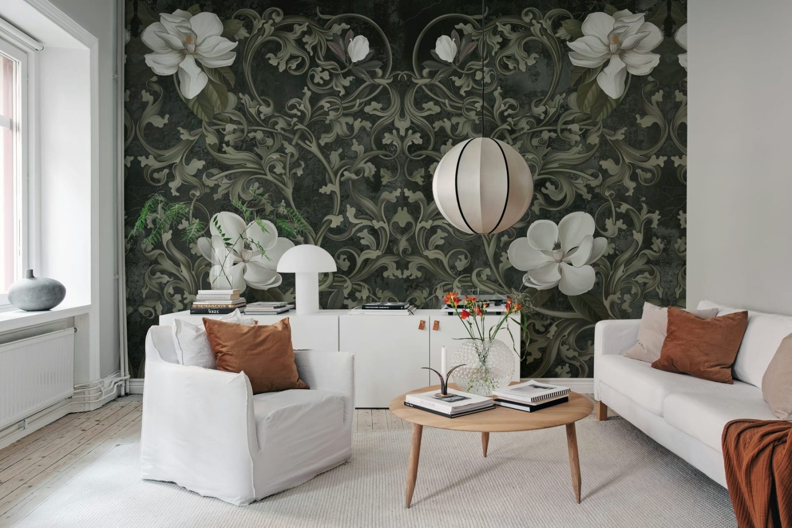 Fabulous Flowers, Gray, Rebel Walls 3