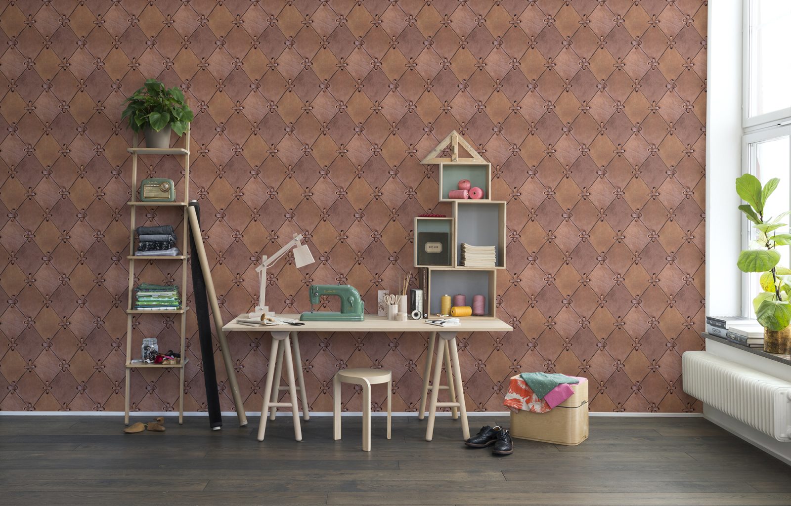 Leather Rhombs, repetitiv, Rebel Walls 2