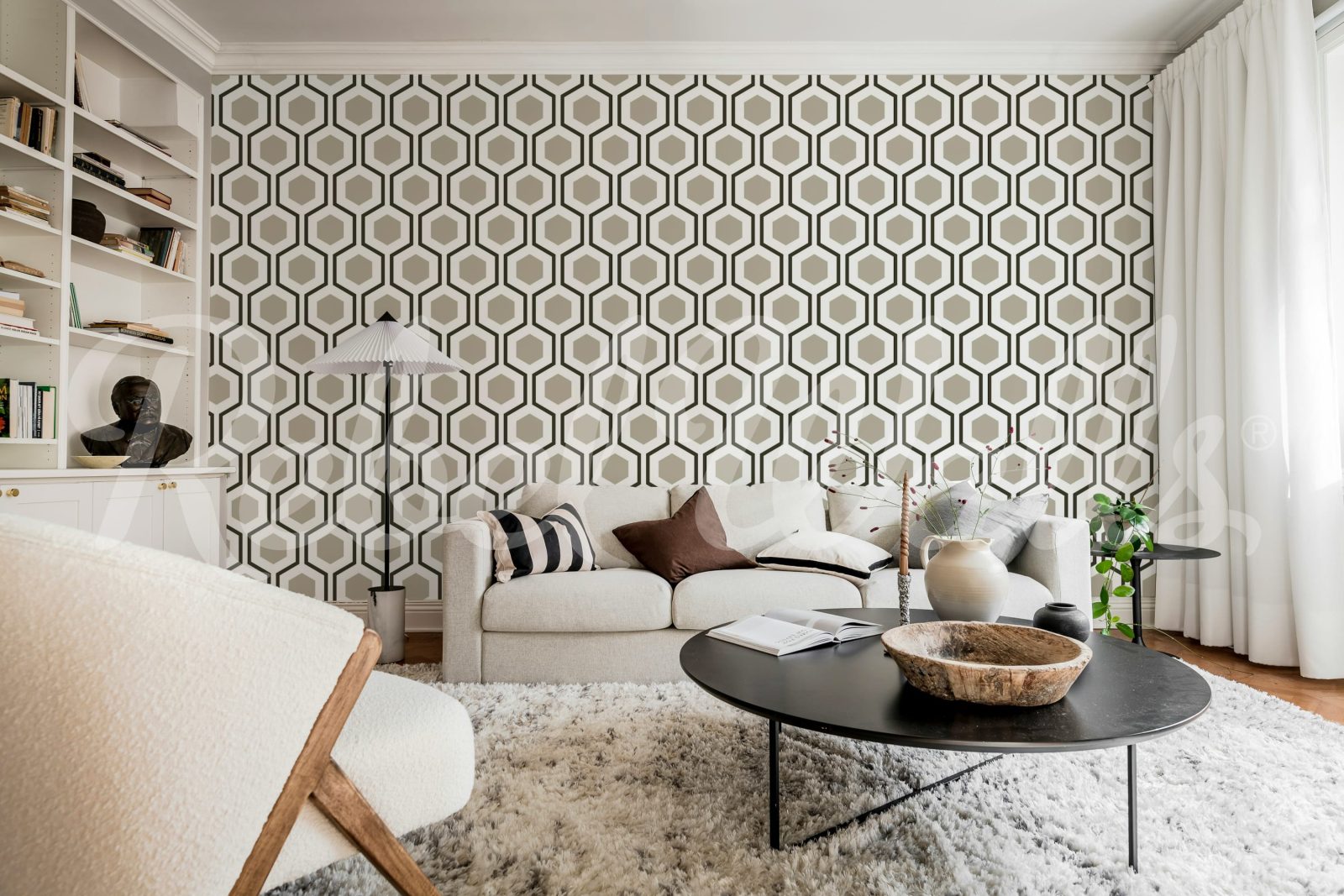 Bold Hexagon, Gray, Rebel Walls 2