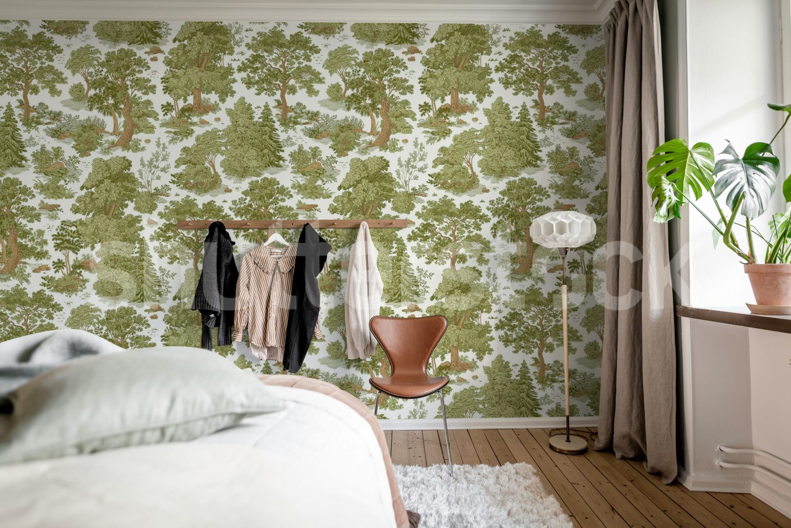 Woodland Toile, Light Green, Rebel Walls 2