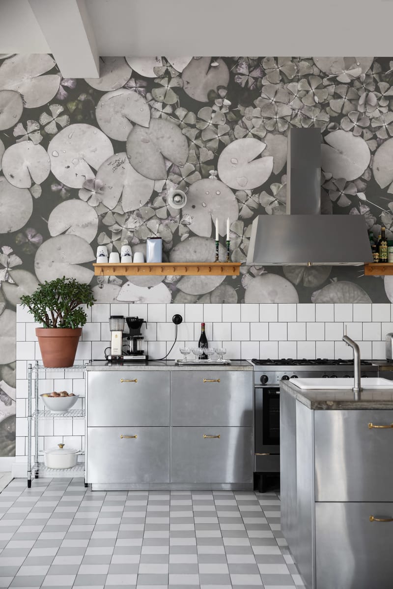 Water Lilies, Black & White, Rebel Walls 3