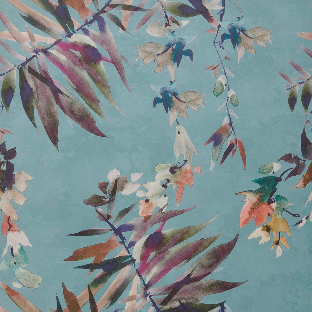 Essence, Aquamarine Teal Luxury Floral, 1838 Wallcoverings, 5.3mp / rola