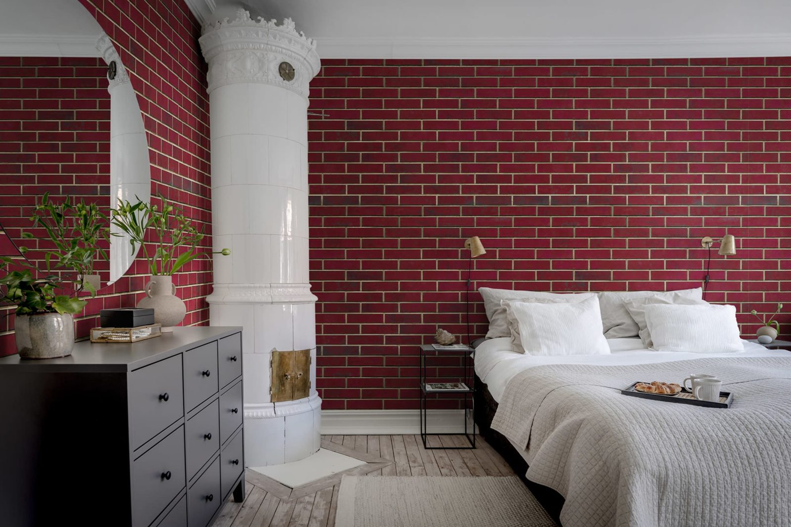 Wall of Tiles, Ruby Red, Rebel Walls 2