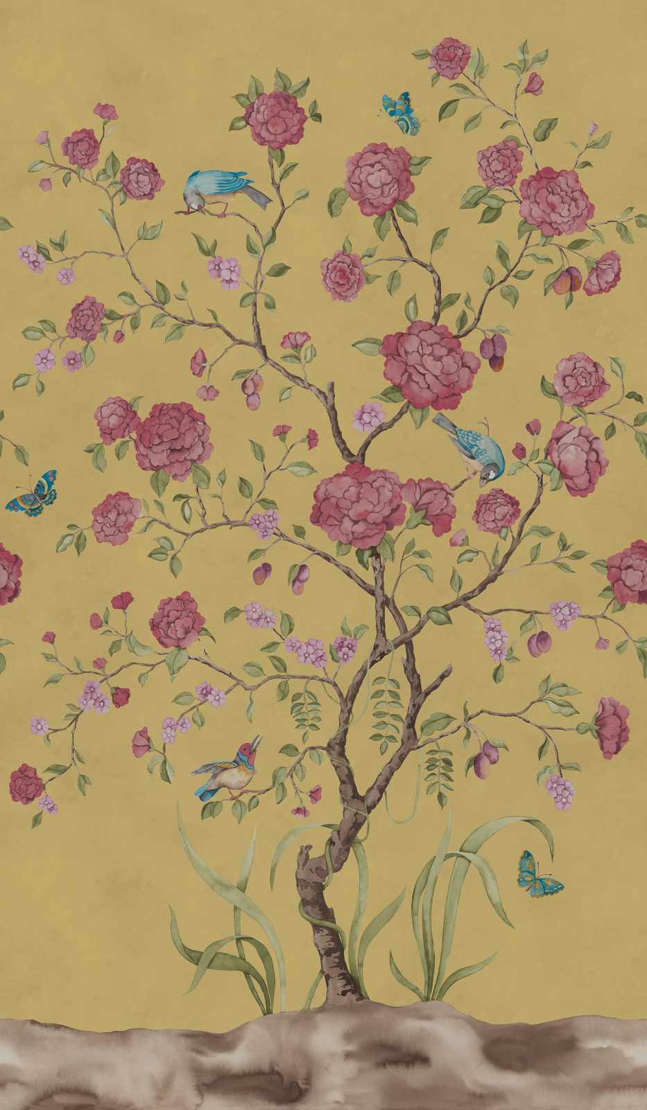 Chinoiserie Botanica, Red, Rebel Walls