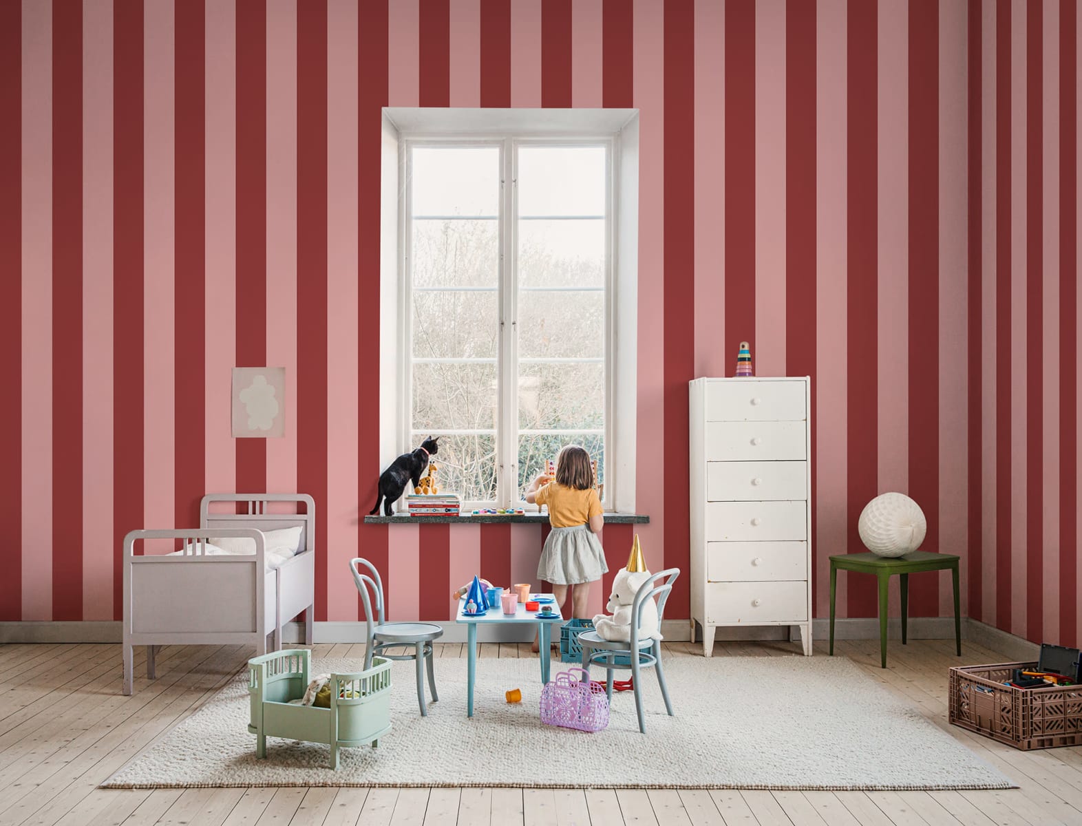 Happy Stripes, Raspberry, Rebel Walls 2