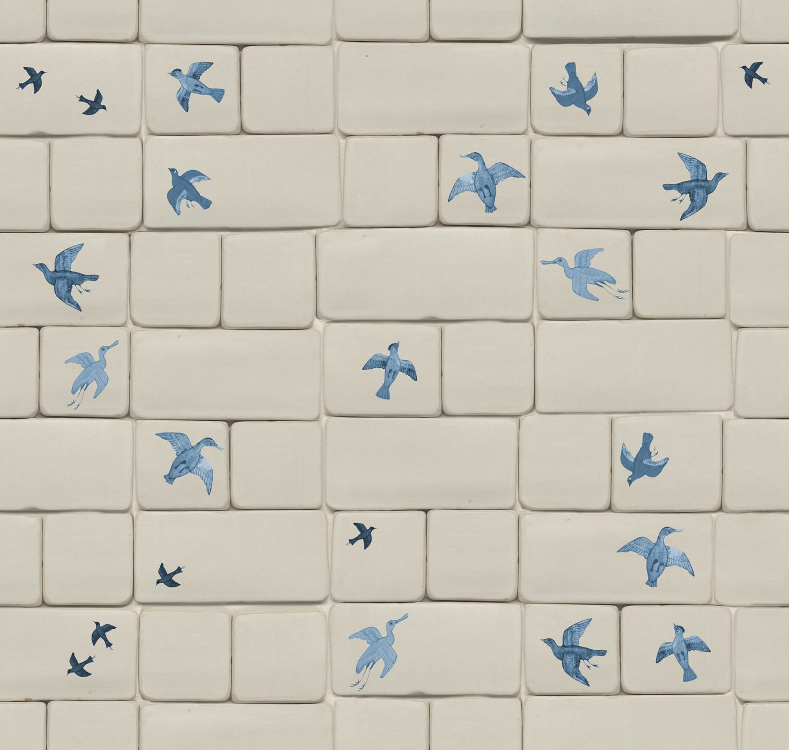 Flight of Tiles, Blue, Rebel Walls
