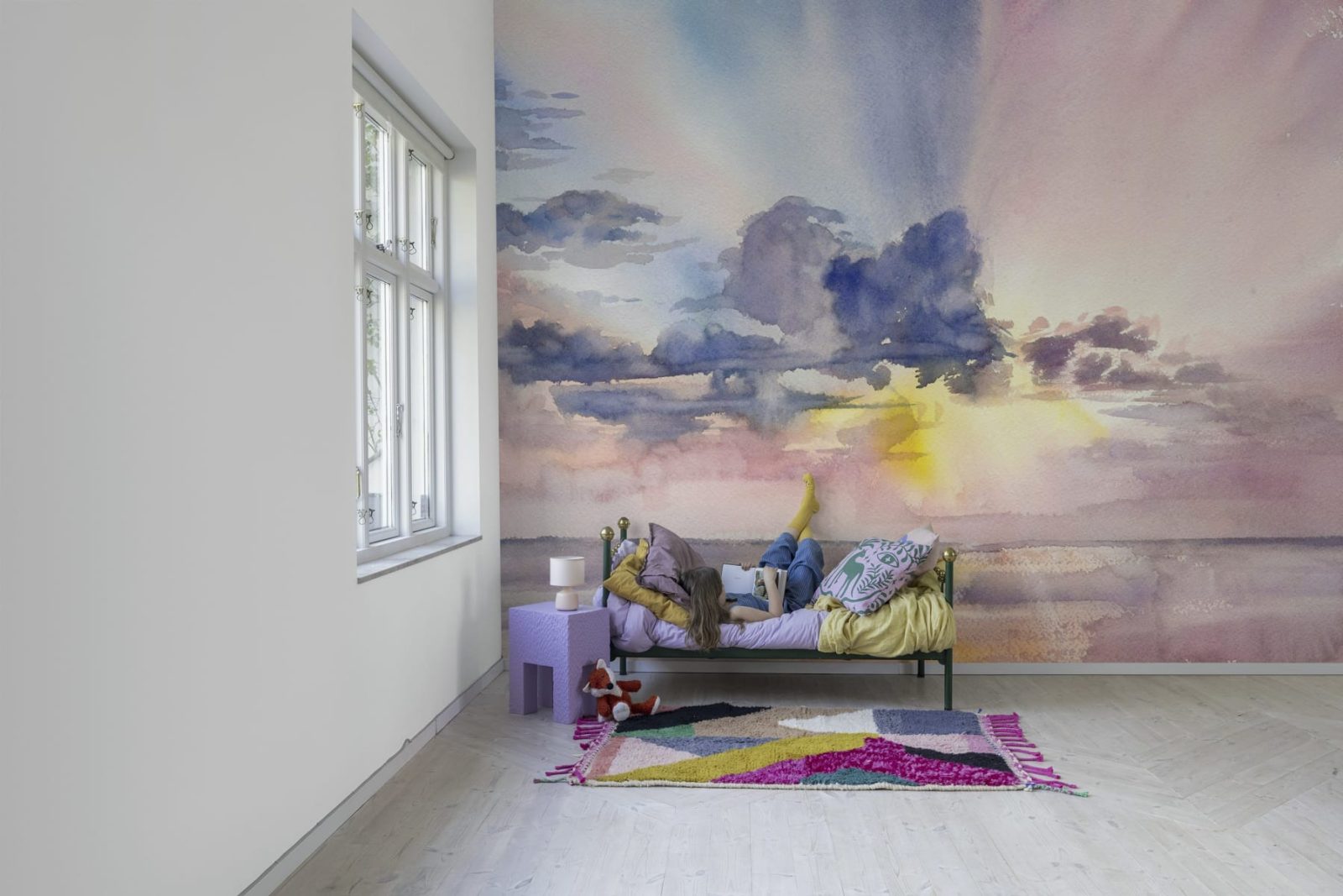 Watercolor Sky, Pink, Rebel Walls 2