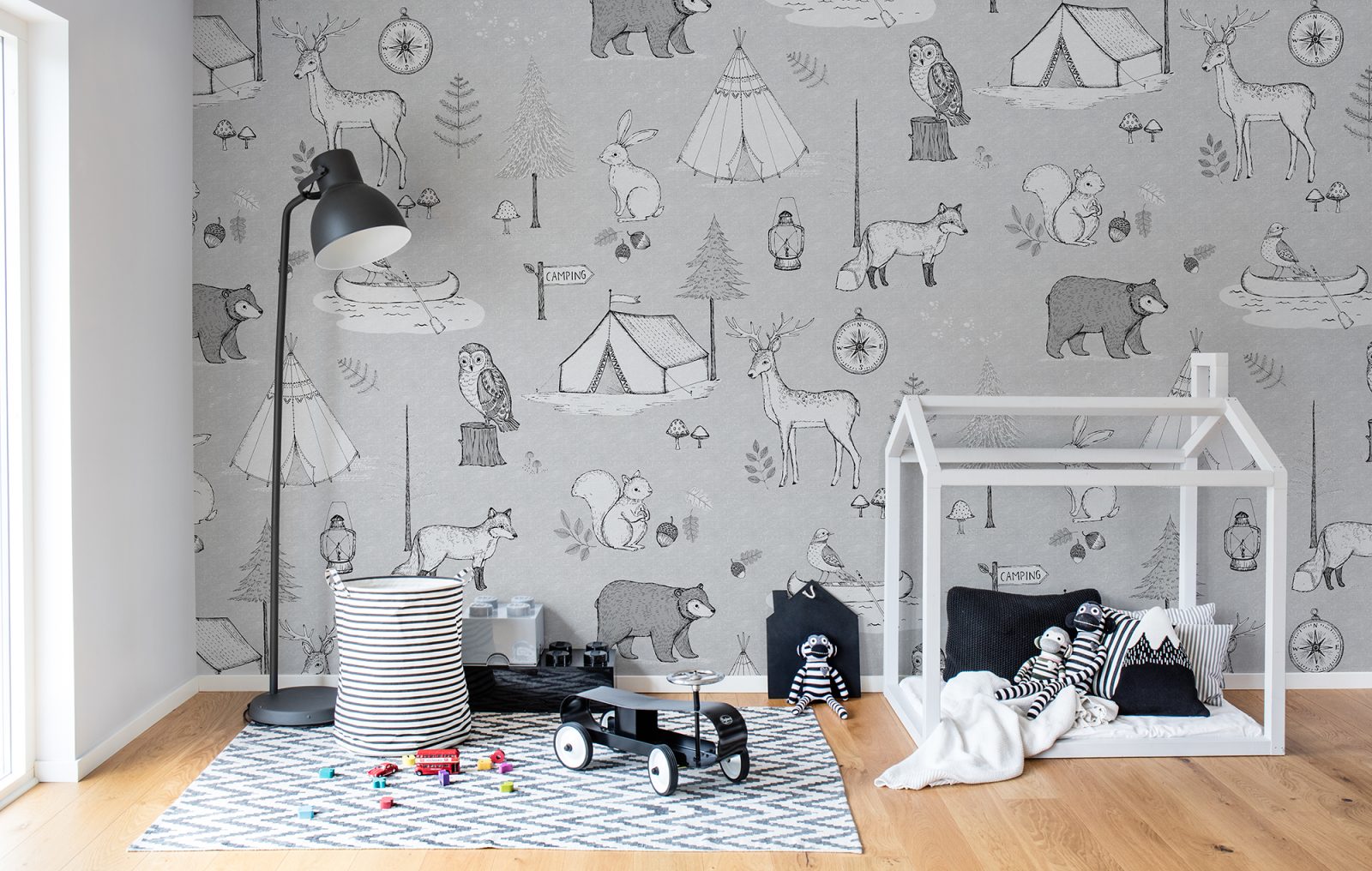 Camping Trip, Grey, Rebel Walls 2