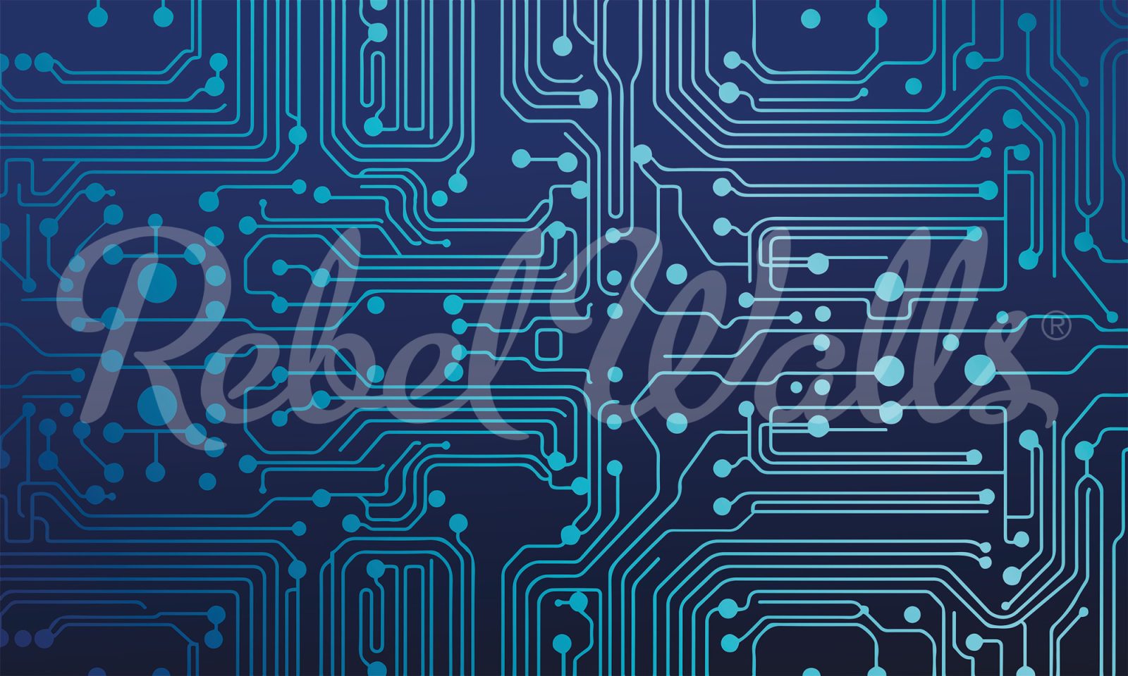 Circuit Board, Blue, Rebel Walls