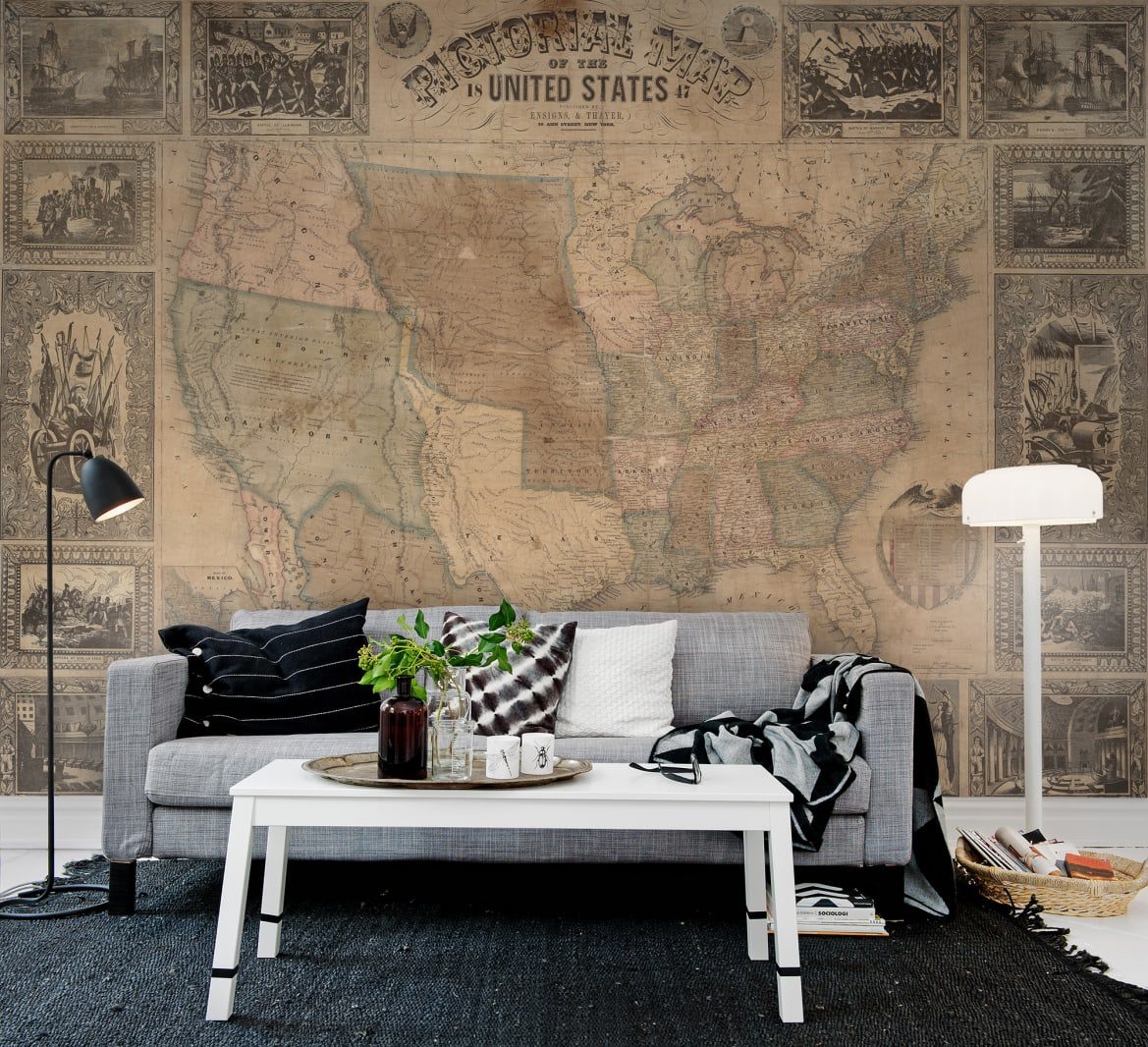 Pictorial Map of the U.S., Rebel Walls 3