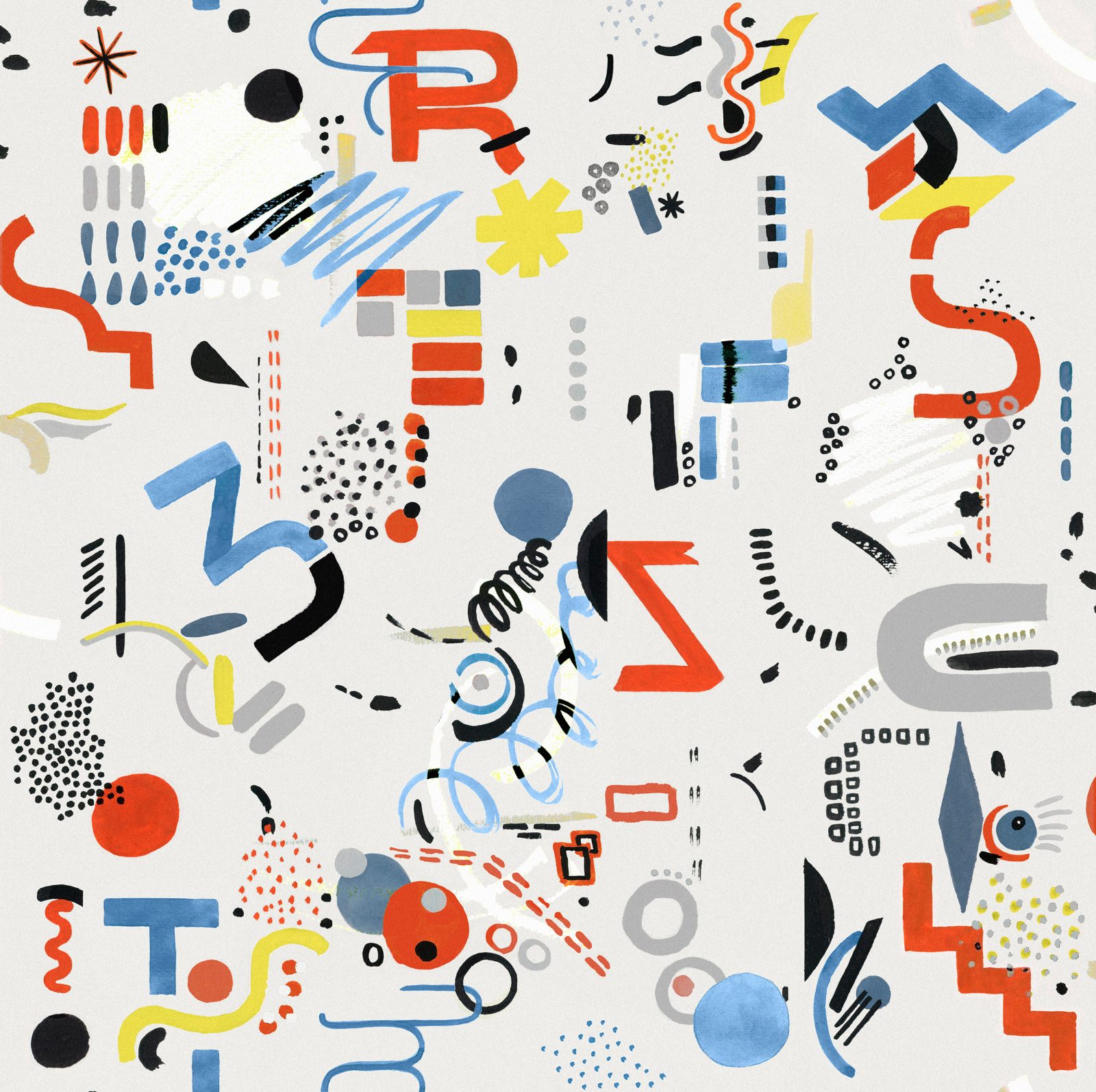 Funny Shapes, White, TresTintas 5mp / rola