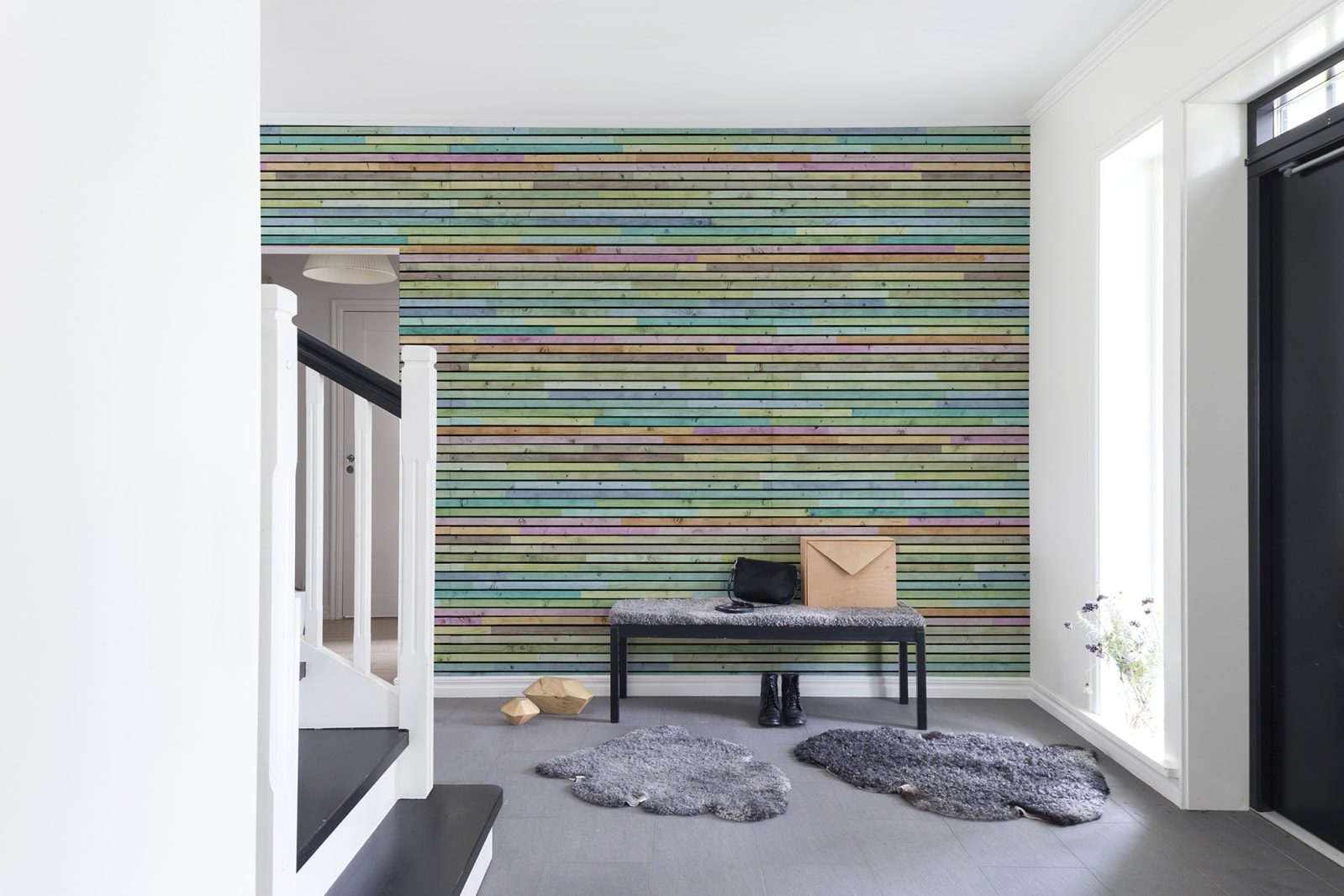 Wooden Slats, Colourful, Rebel Walls 4