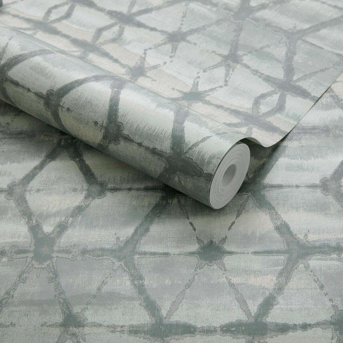 Mineral, Eucalyptus Green Luxury Geometric, 1838 Wallcoverings, 5.3mp / rola 3