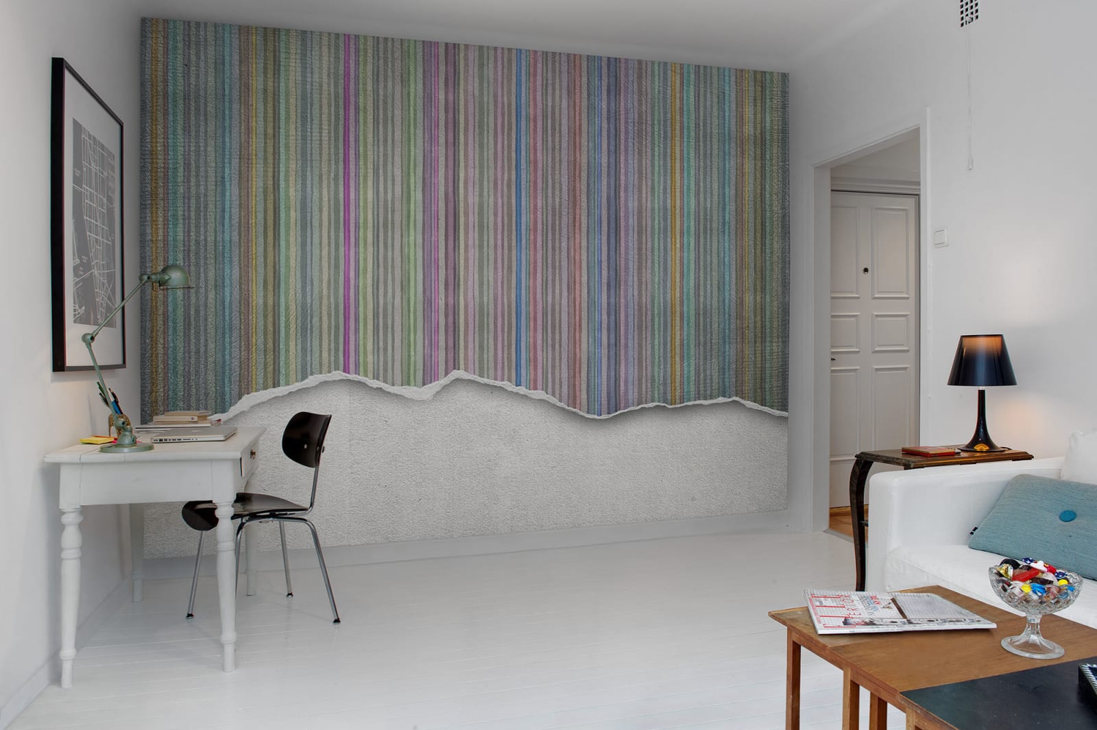 Worn Wall, Multi Stripe, Rebel Walls 3