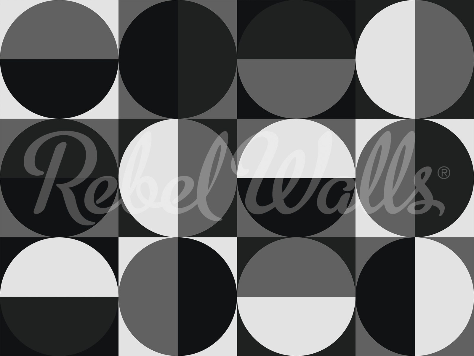 Circle Grid, Black & White, Rebel Walls