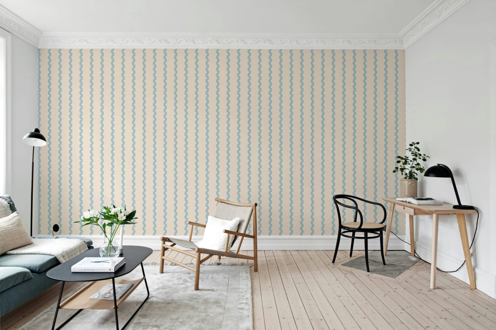 Wobbly Stripe, Light Blue, Rebel Walls 2