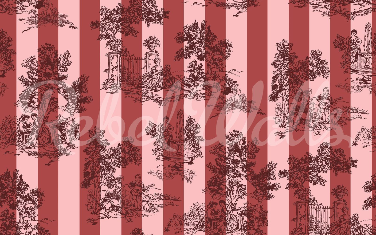 Happy Toile, Raspberry, Rebel Walls