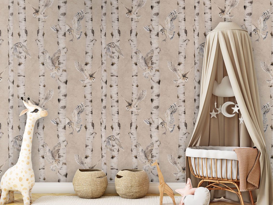 Birch and Owls - Beige, Kikki Belle 3