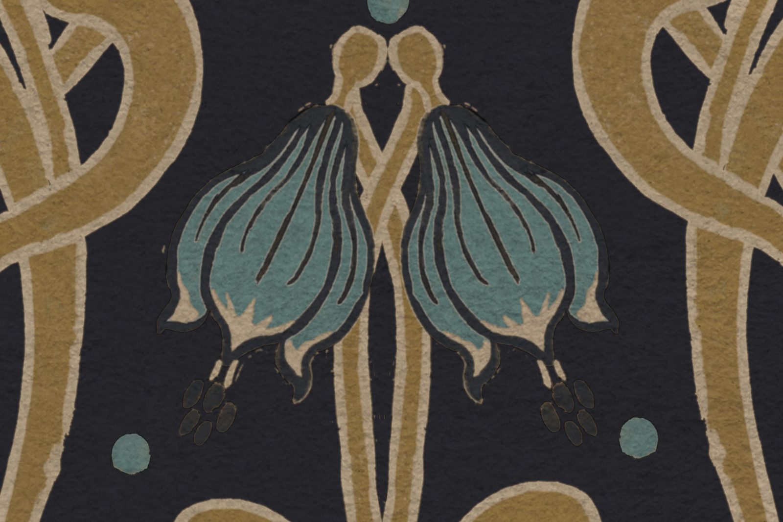 Art Nouveau Flower, Brown, Rebel Walls 4