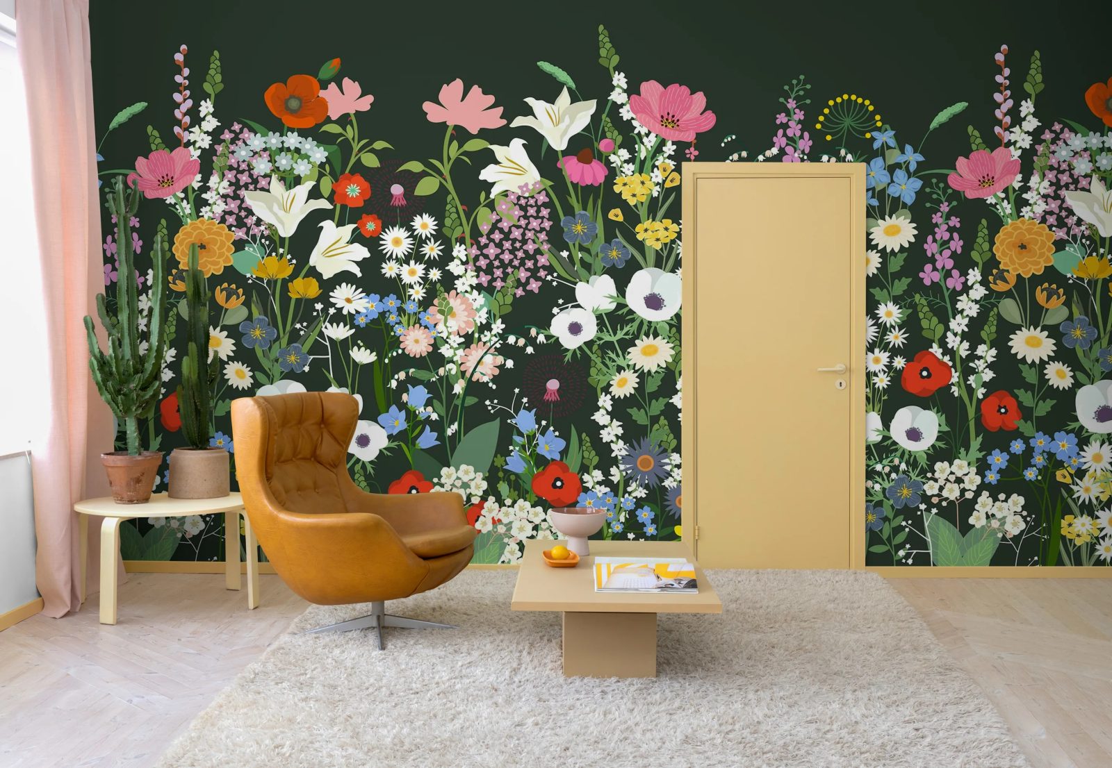 Playful Meadow, Black, Rebel Walls 2