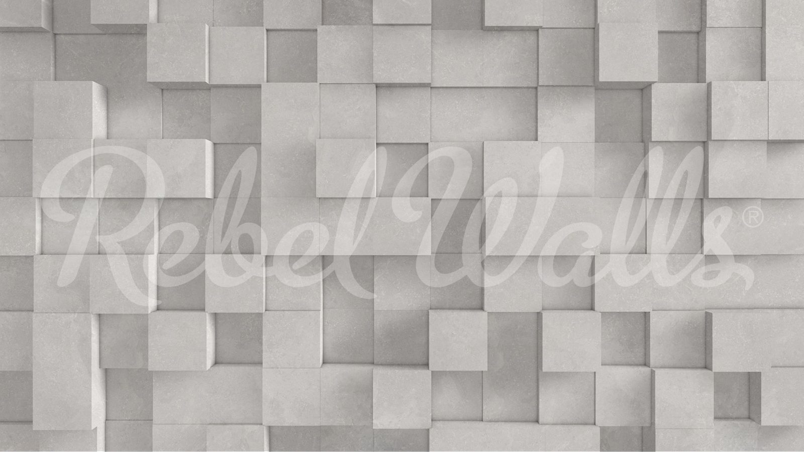 3D Boxes, Gray, Rebel Walls