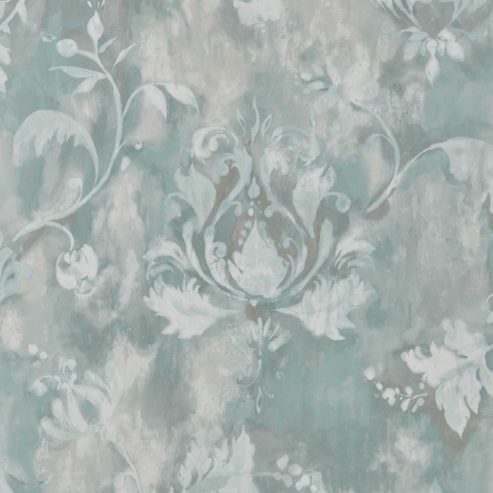 Ornamenta, Aqua Green Luxury Damask, 1838 Wallcoverings, 5.3mp / rola
